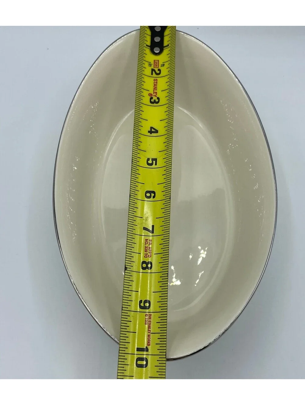 Vintage Lenox Moonstone Platinum Porcelain Oval Serving Bowl 10”